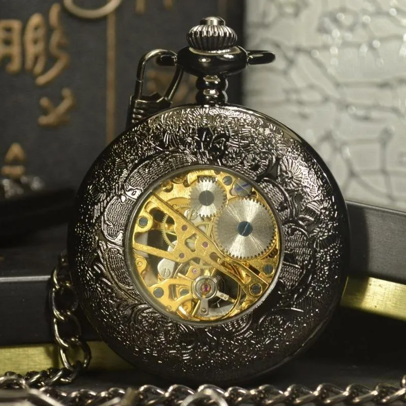 Vue 4 — Montre à Gousset Steampunk Black Persona