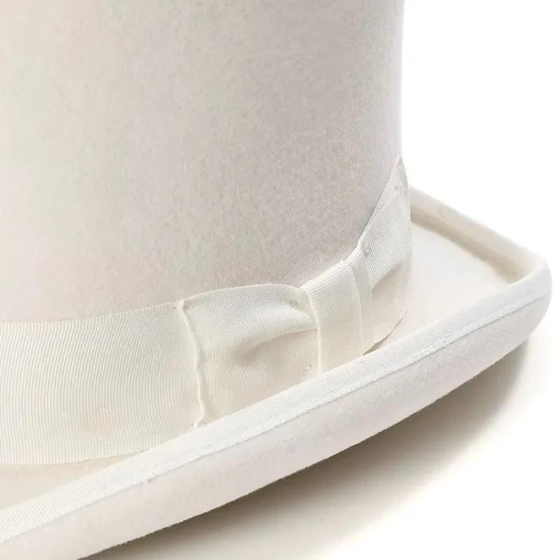 Vue 4 — Chapeau Haut de Forme Blanc
