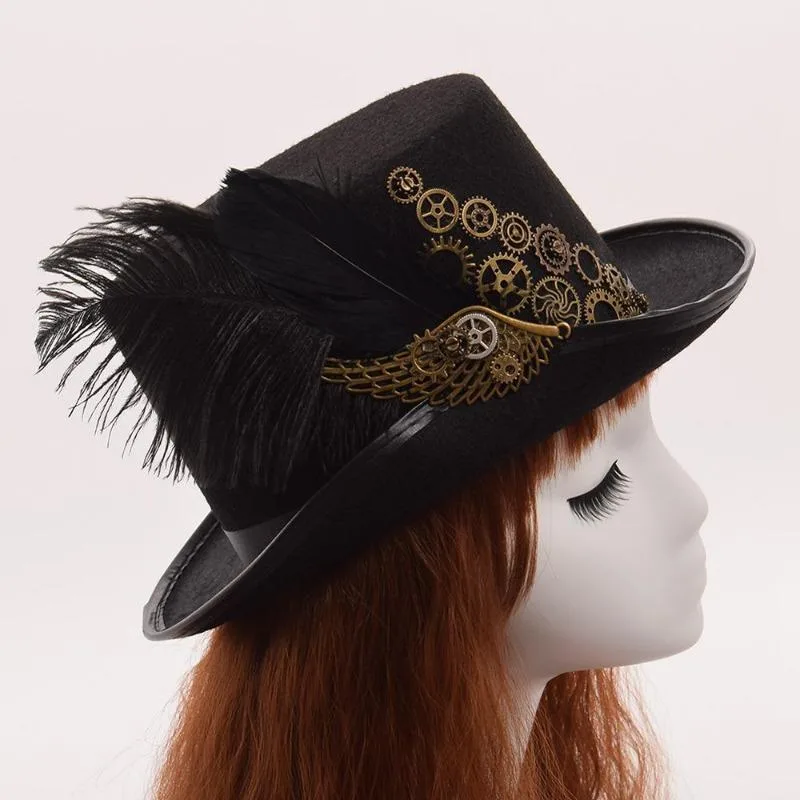 Vue 4 — Chapeau Victorien Avec Plume