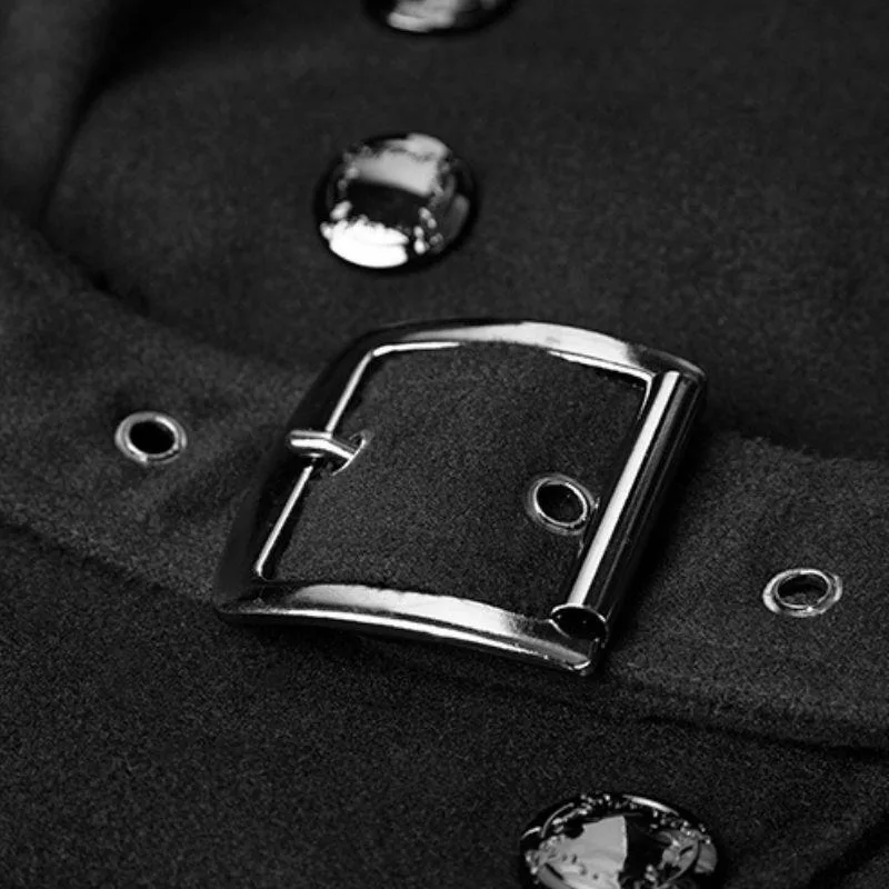 Vue 9 — Manteau Long Noir Gothique Femme