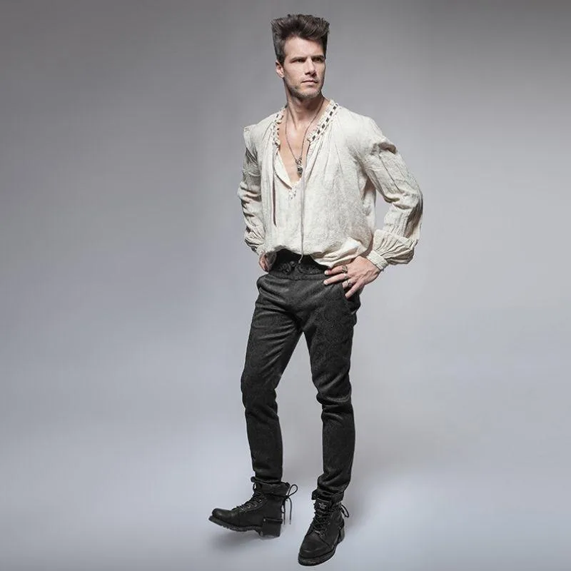 Vue 3 — Pantalon Steampunk Taille Haute Vintage