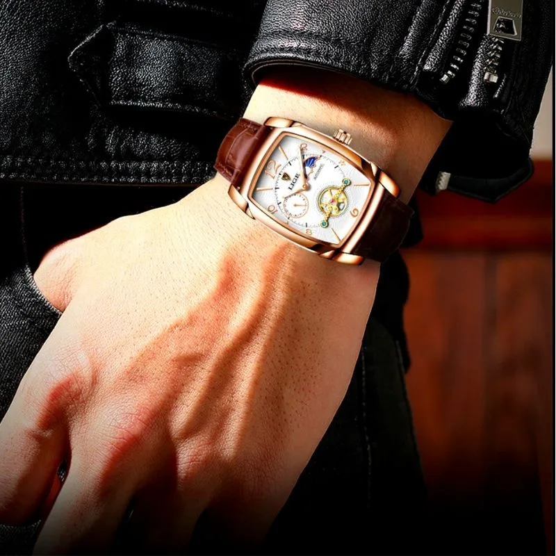 Vue 11 — Montre Rectangulaire Homme Luxe