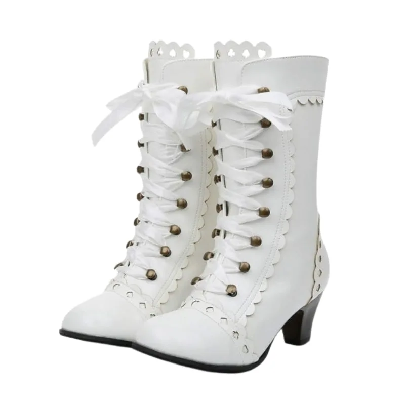 Vue 12 — Bottines Steampunk Victoriennes à Lacets