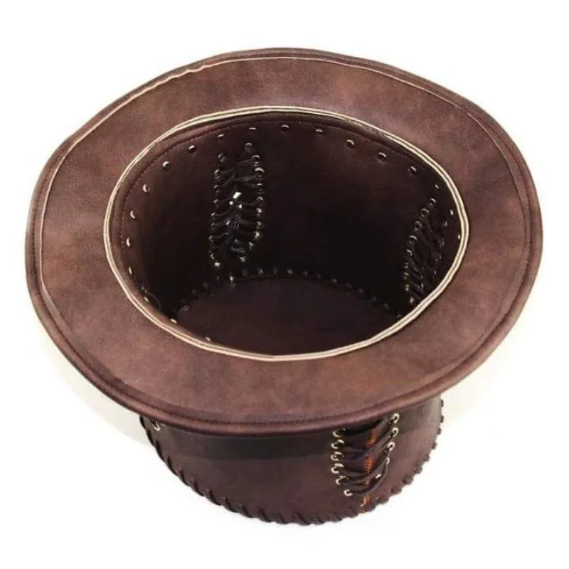Vue 3 — Chapeau Steampunk en PU