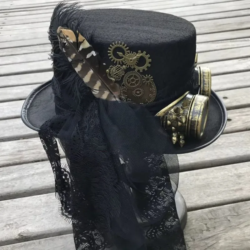 Vue 5 — Chapeau Steampunk Dentelle