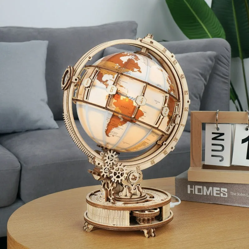 Vue 3 — Maquette Bois Globe Terrestre