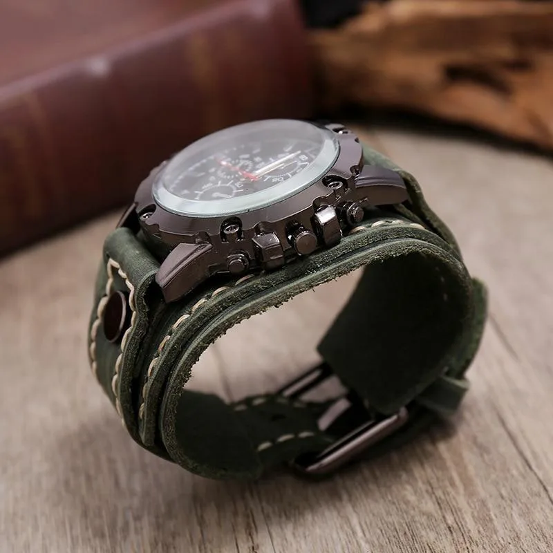 Vue 4 — Montre Bracelet de Force en Cuir