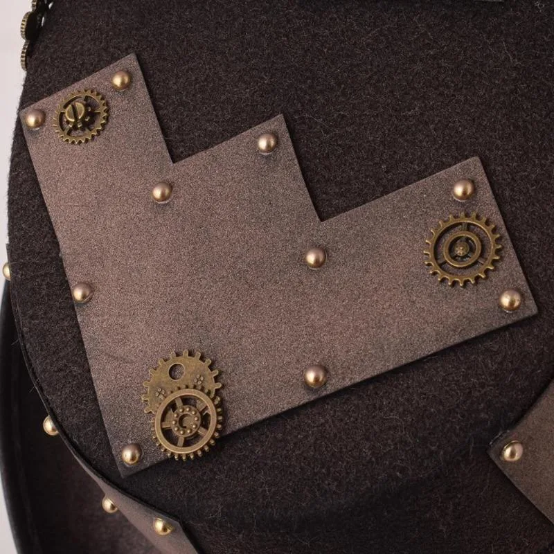 Vue 4 — Chapeau Steampunk Marron