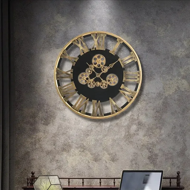 Vue 7 — Horloge Steampunk Engrenage Tournant
