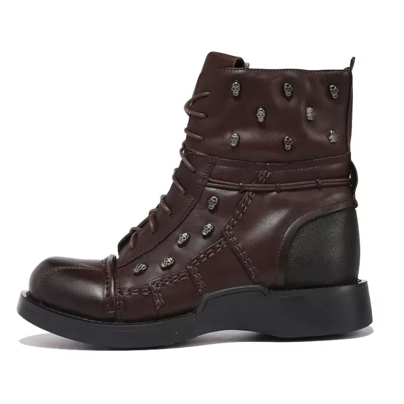Bottines Moto Marron