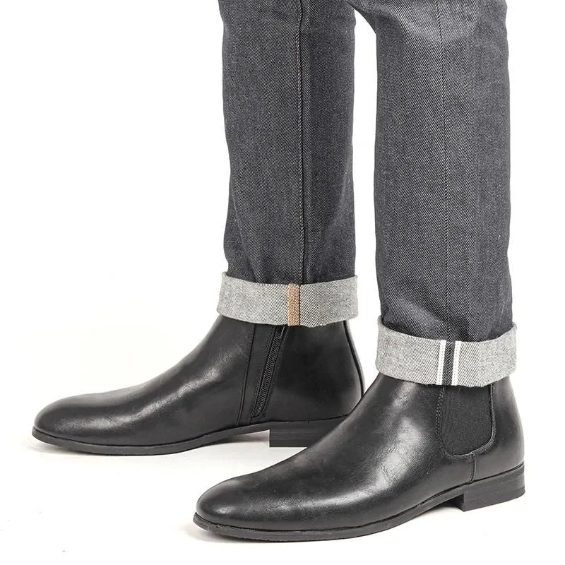 Vue 2 — Bottines Zippées en PU pour Homme