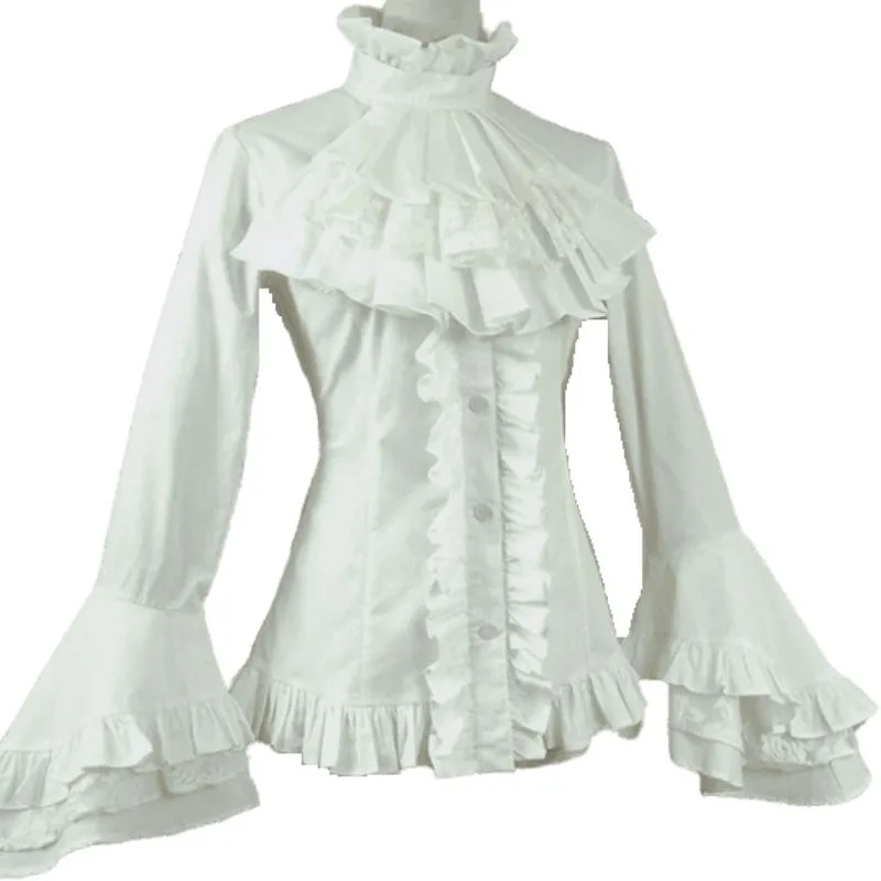 Vue 9 — Chemise à Jabot Goth Blanche
