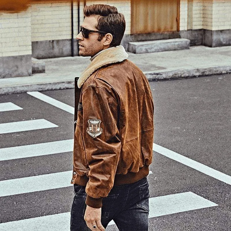 Vue 13 — Veste Steampunk Aviateur en Cuir