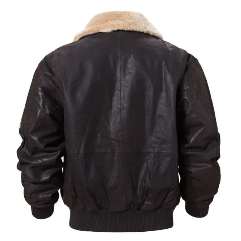 Vue 12 — Veste Steampunk Aviateur en Cuir