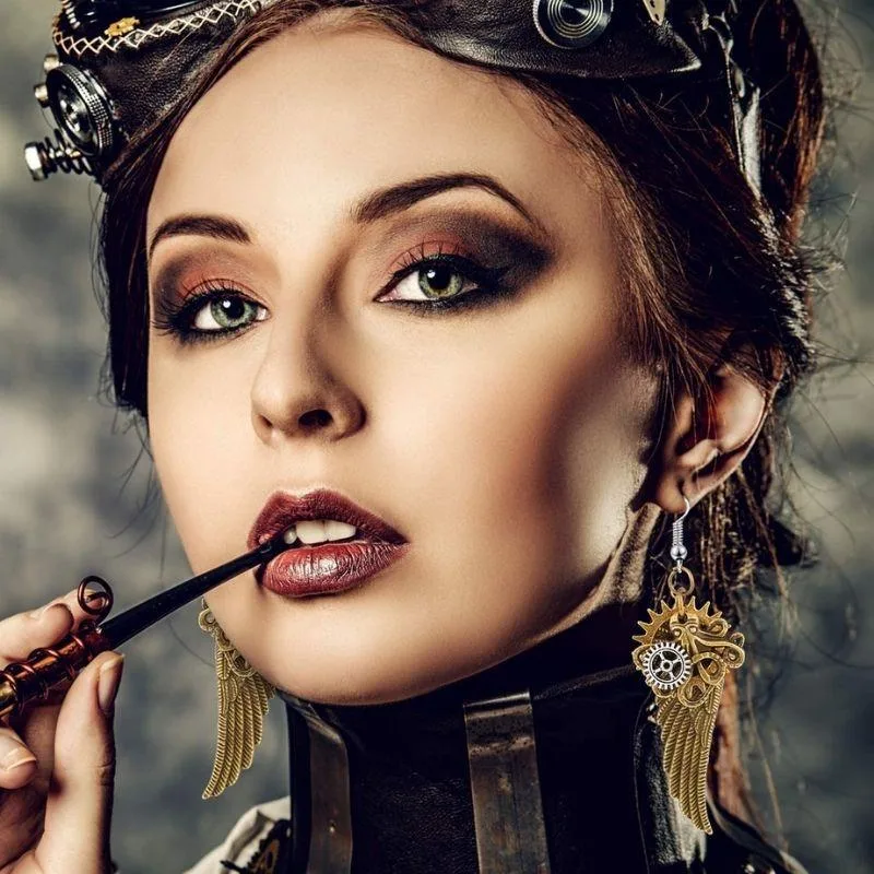 Vue 2 — Boucles d'Oreilles Steampunk