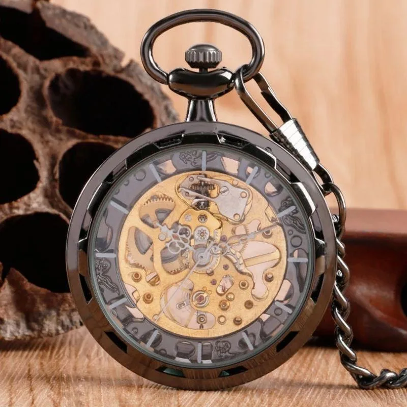 Vue 3 — Montre à Gousset Mécanique Squelette