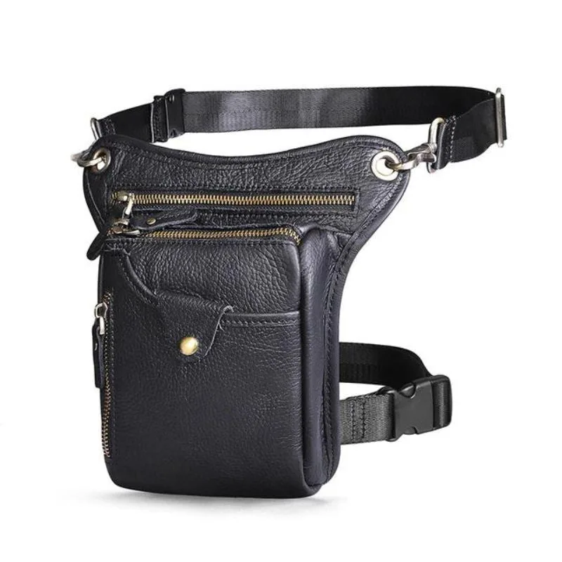 Vue 2 — Sacoche Bandoulière Homme Cuir Vintage