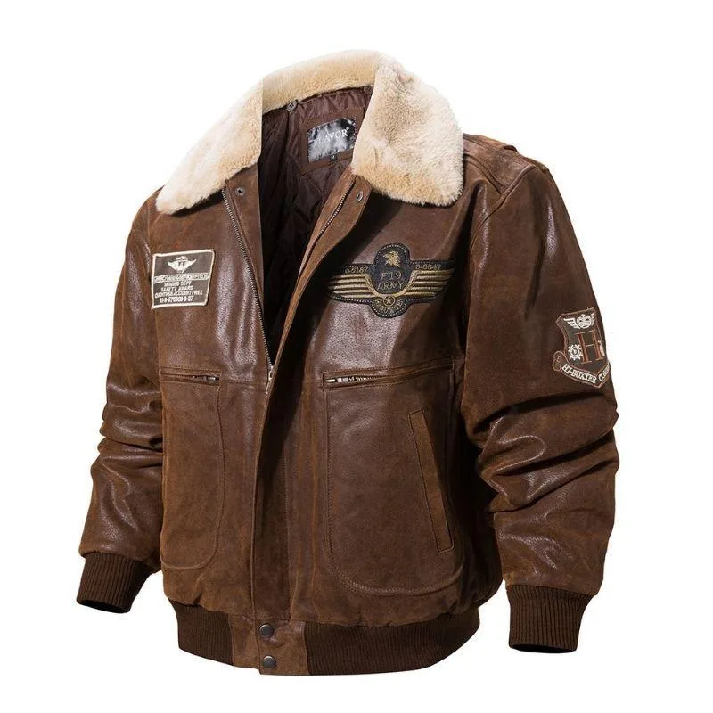 Vue 5 — Veste Steampunk Aviateur en Cuir