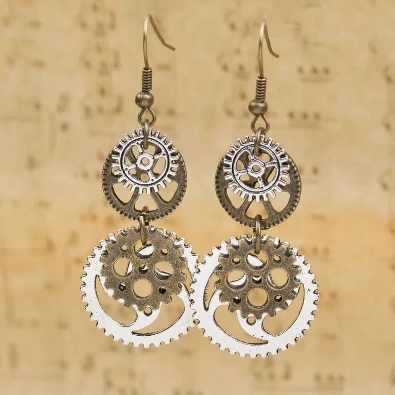 Boucles d'Oreilles Engrenage Steampunk
