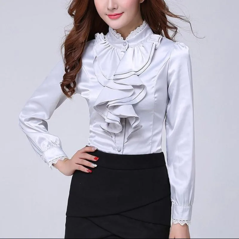 Vue 3 — Chemisier Col Jabot Femme