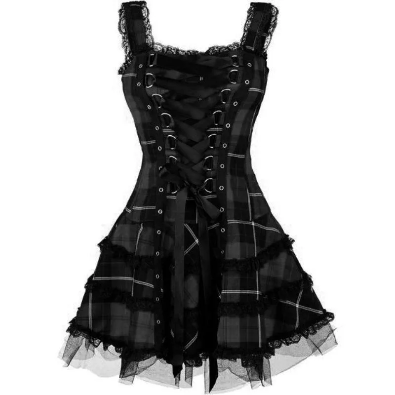 Vue 1 — Robe Steampunk Écossaise Gothique