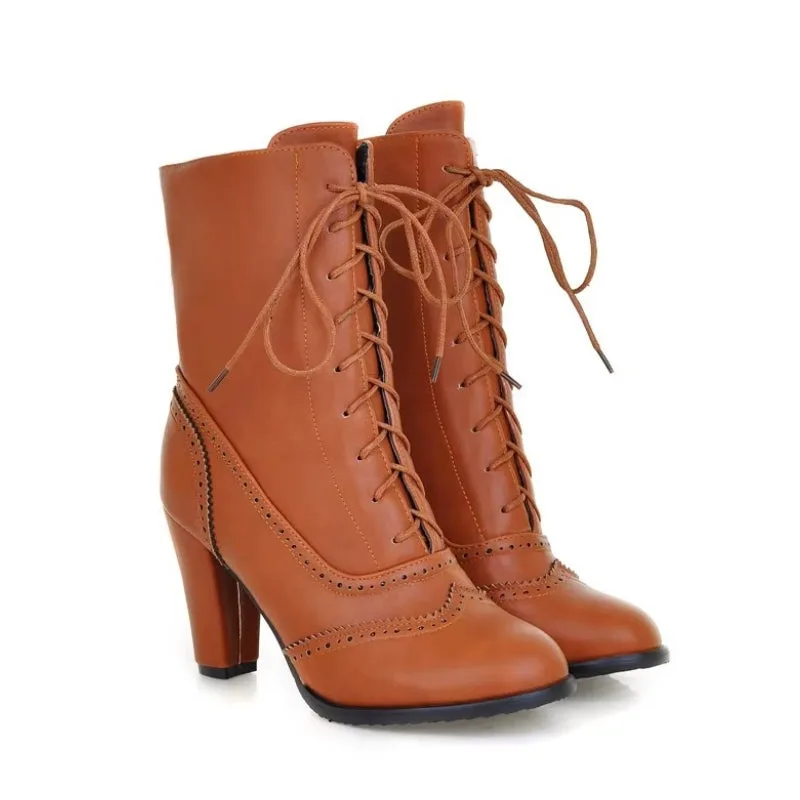 Vue 4 — Bottines Steampunk Marron