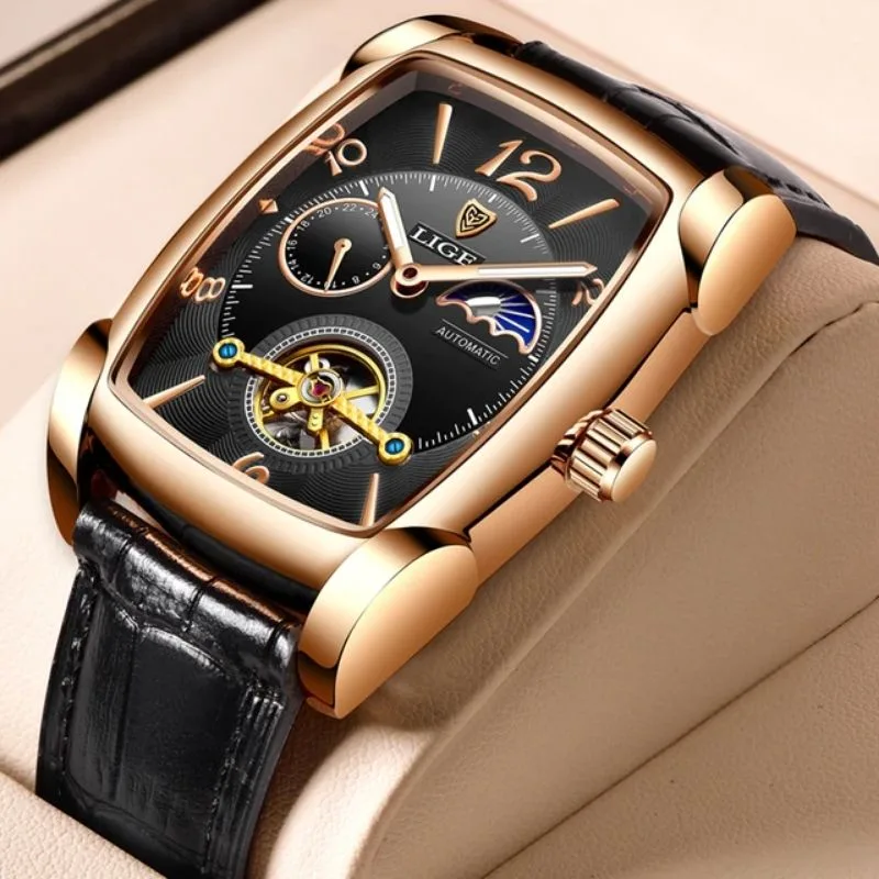 Vue 4 — Montre Rectangulaire Homme Luxe