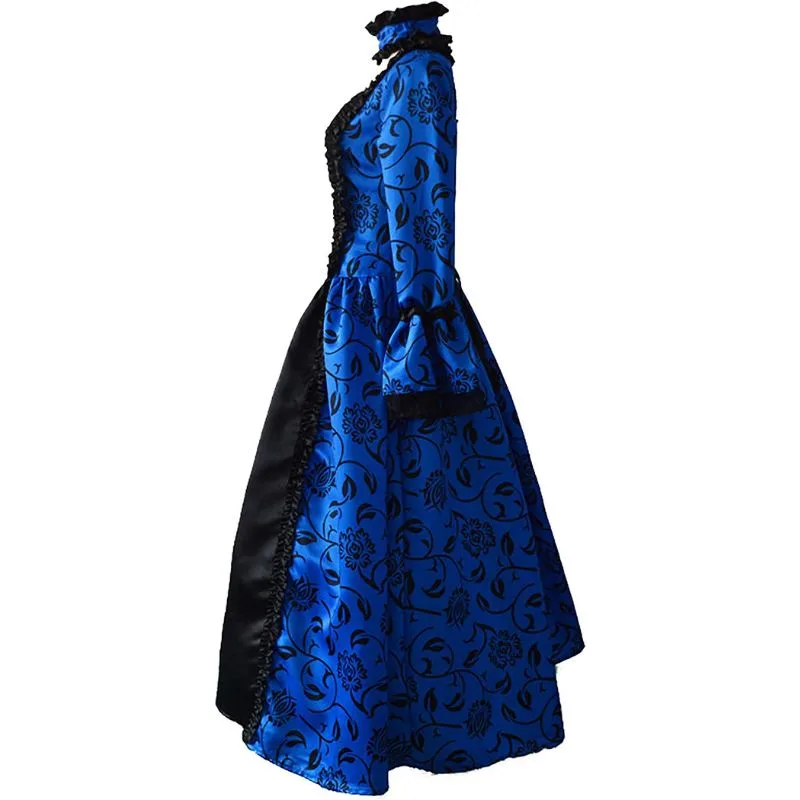 Vue 3 — Robe Steampunk Victorienne Bleue