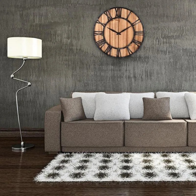 Vue 2 — Horloge Steampunk Industrielle en Bois et Métal