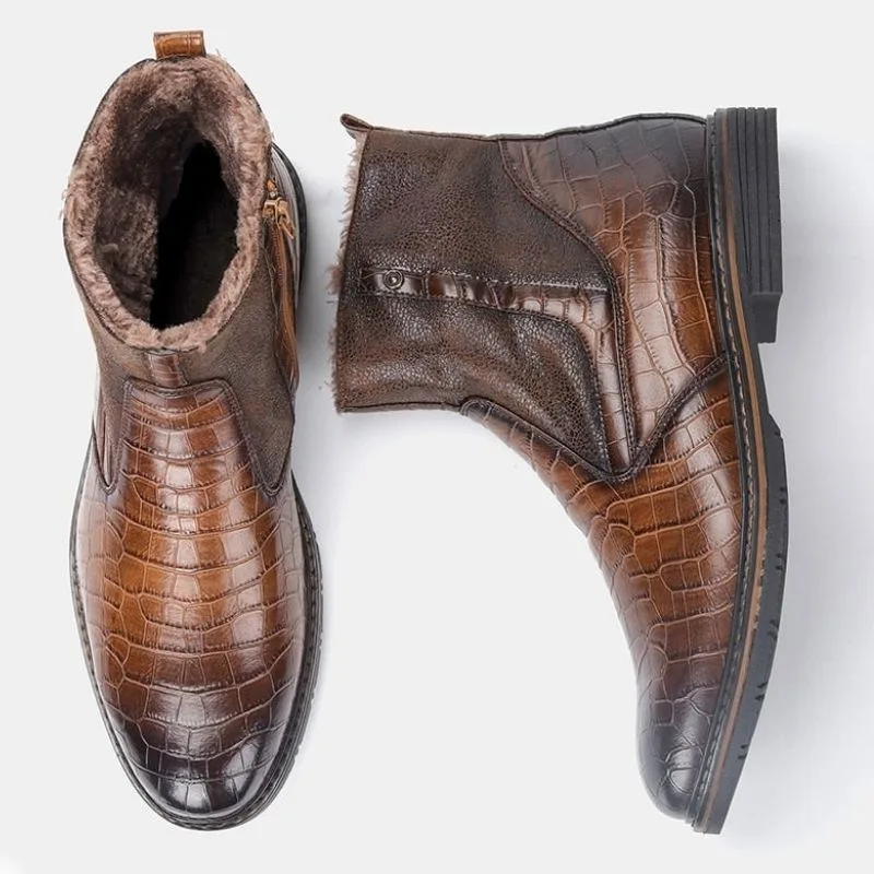 Vue 6 — Bottines Marron Foncé pour Homme