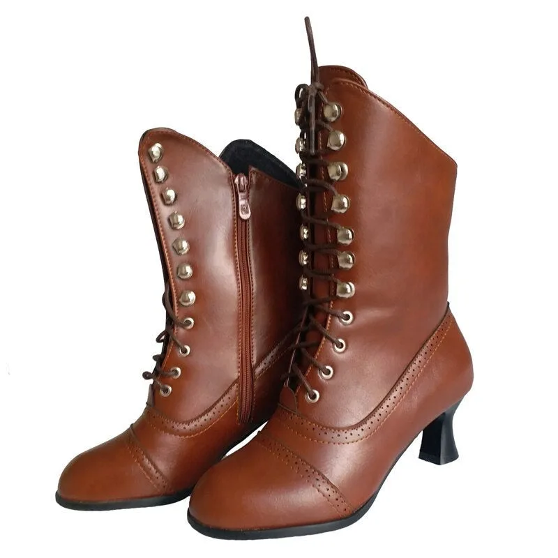 Vue 2 — Chaussures Victoriennes Marron