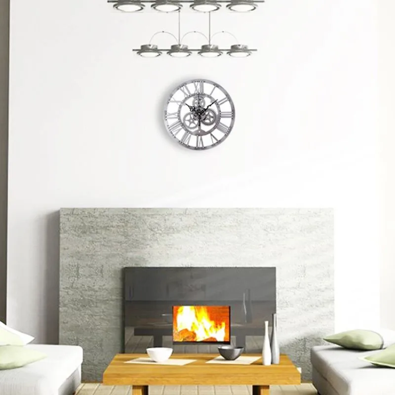 Vue 6 — Horloge Steampunk Vintage Grise