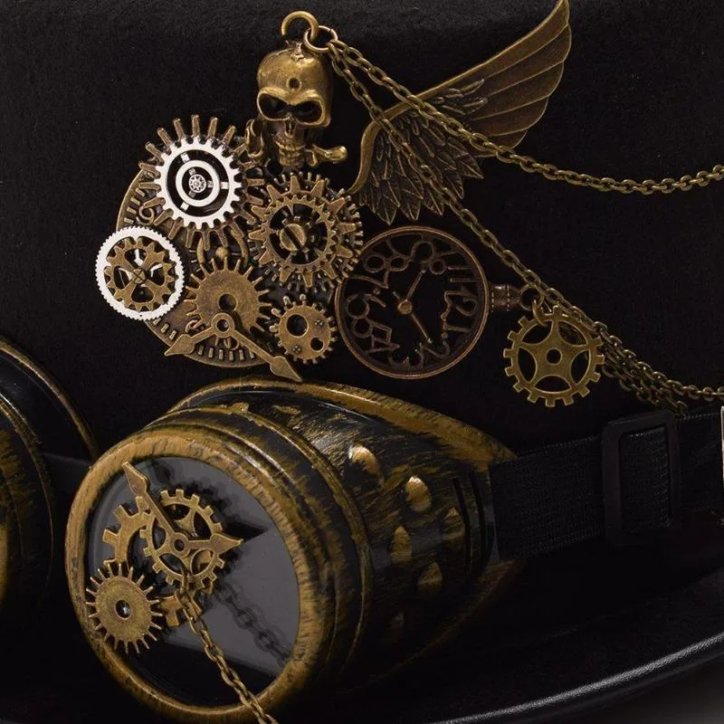 Vue 4 — Chapeau Steampunk avec Lunettes
