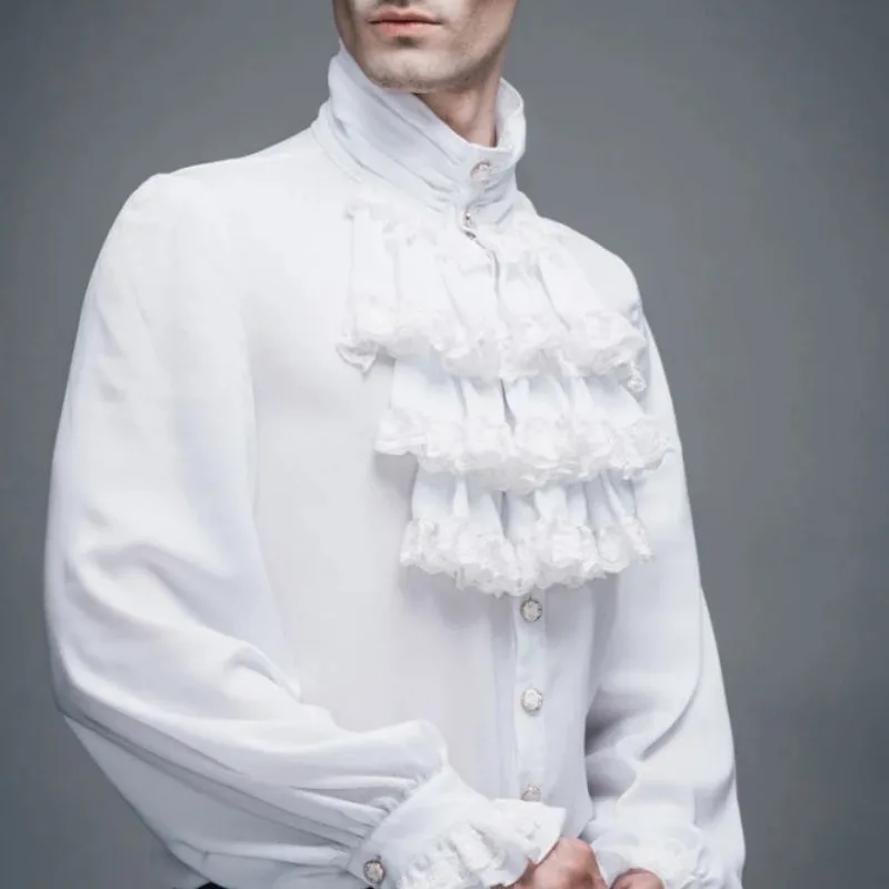 Vue 2 — Chemise Blanche à Jabot pour Homme