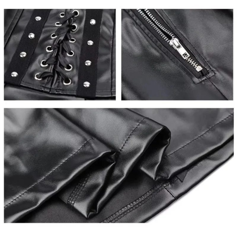 Vue 4 — Jupe Simili PU Taille Haute