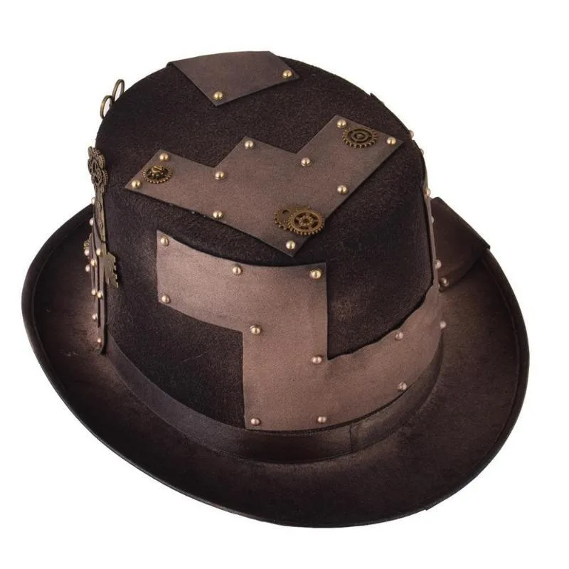 Vue 6 — Chapeau Steampunk Marron