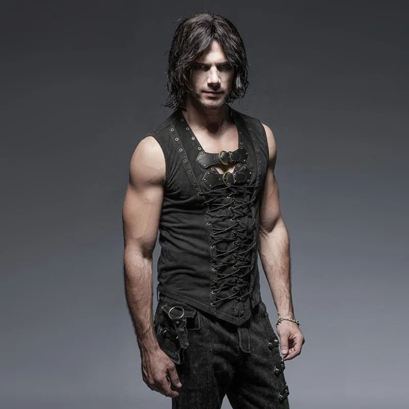 Vue 2 — Corset Steampunk Homme à Lacets