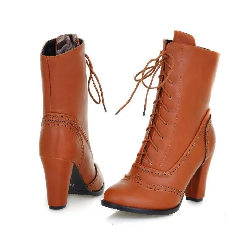 Vue 3 — Bottines Steampunk Marron