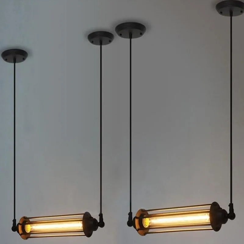 Vue 3 — Lampe Steampunk Tube Industrielle
