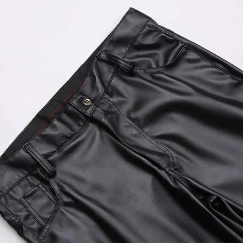 Vue 5 — Pantalon Simili PU Noir pour Homme