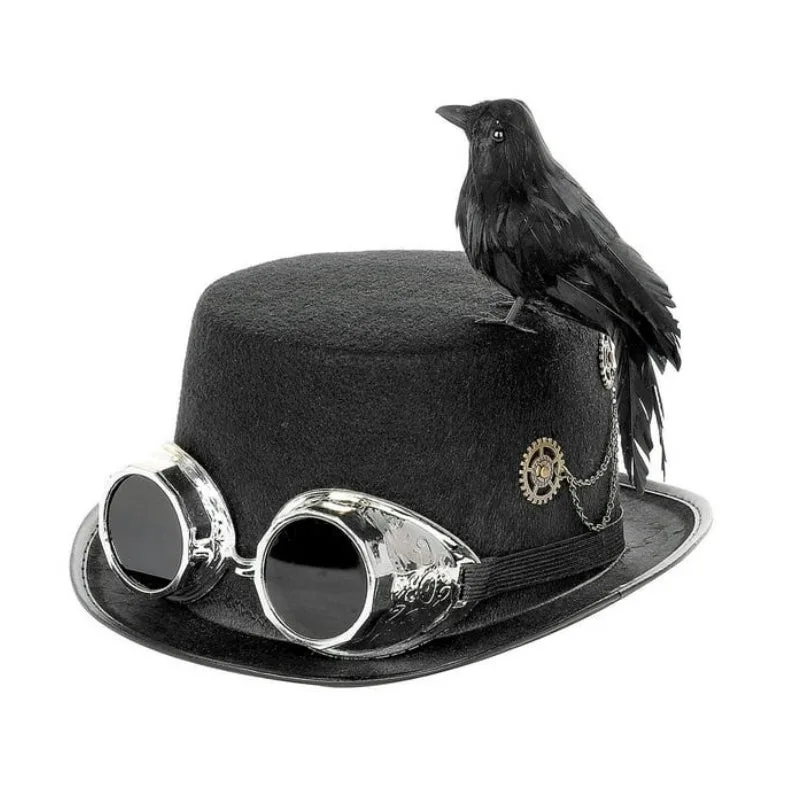 Vue 6 — Chapeau Steampunk Avec Oiseau
