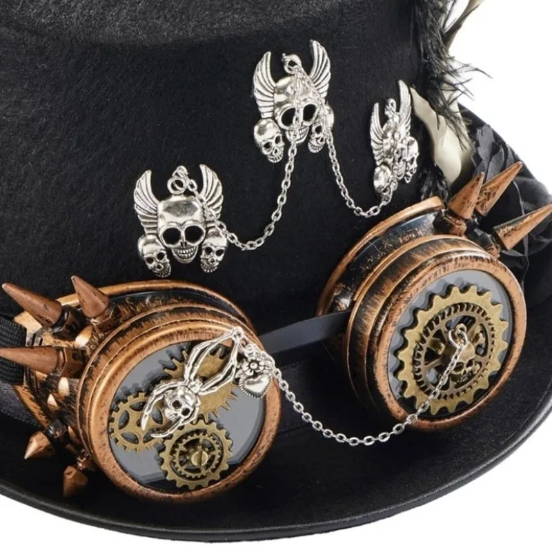 Vue 6 — Chapeau Steampunk Tête de Mort
