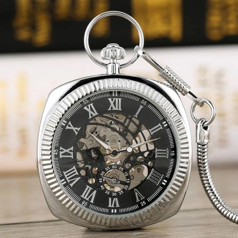 Vue 3 — Montre Gousset Carrée Ancienne