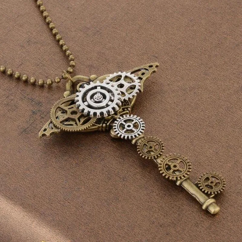 Vue 2 — Pendentif Clé Steampunk
