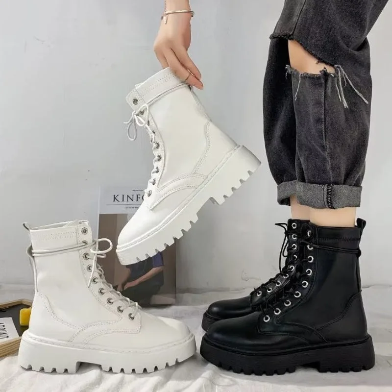 Vue 2 — Bottines Plateforme à Lacets