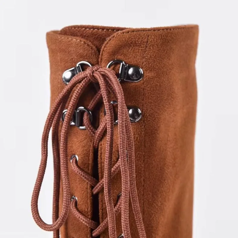 Vue 6 — Bottes Hautes à Lacets pour Femme