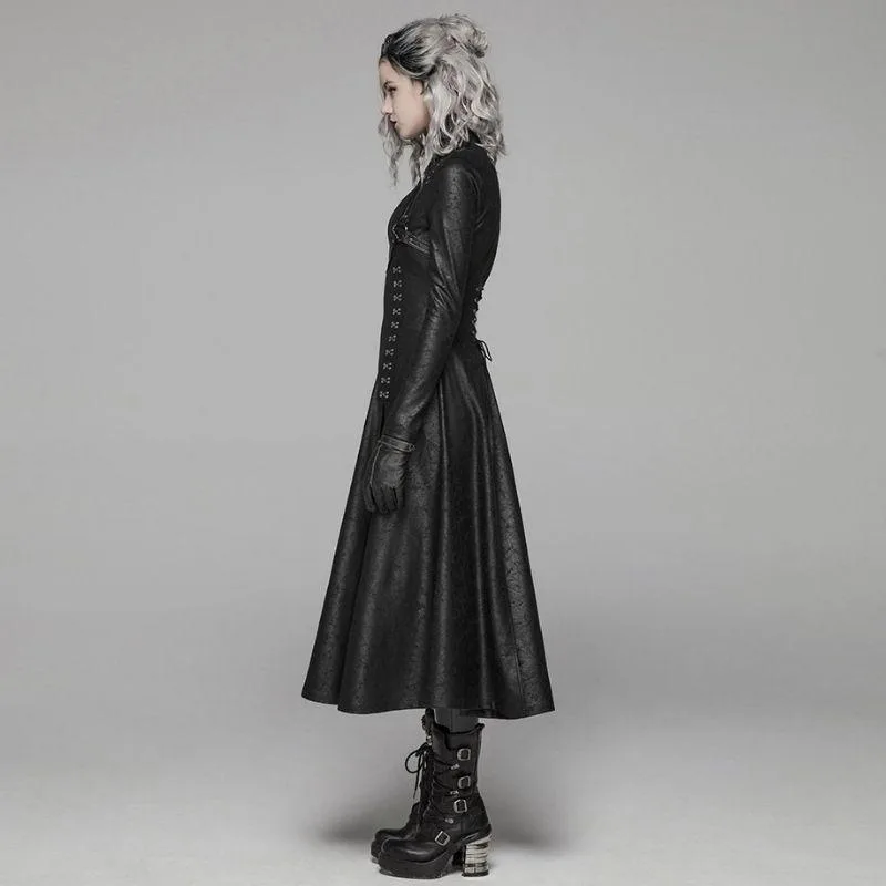 Vue 3 — Manteau Steampunk Gothique en Simili PU
