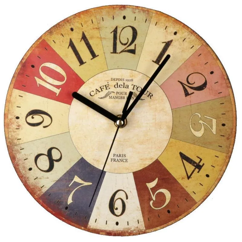 Vue 10 — Horloge Murale Vintage en Bois