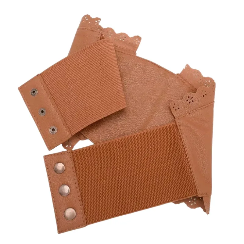 Vue 3 — Ceinture Serre Taille Steampunk en Simili PU