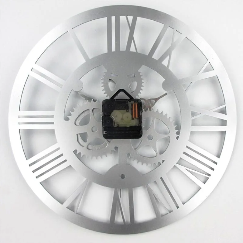 Vue 4 — Horloge Steampunk Vintage Grise